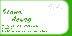 ilona acsay business card